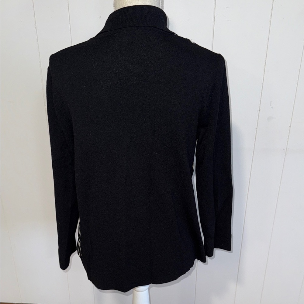Jones New York Black and White Animal Print Cardigan - Picture 3 of 5